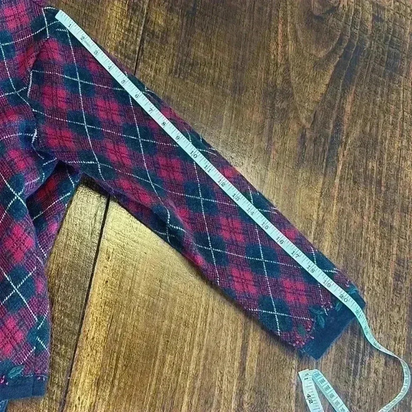 Talbots | Vintage 90’s Plaid Holiday Button Down Sweater, 100% Merino Wool - Picture 9 of 9